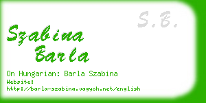 szabina barla business card